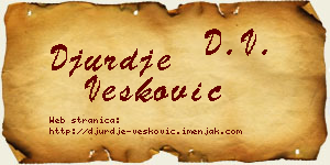 Đurđe Vesković vizit kartica